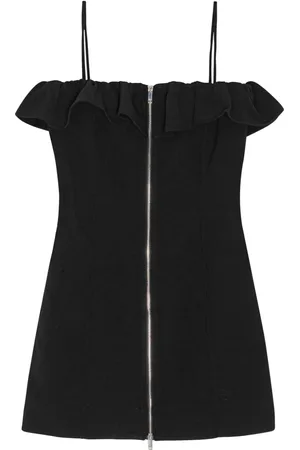 Ganni Vestido corto con ribete de volantes