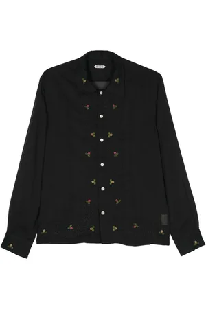 BODE Camisa Beaded Framboise semitranslúcida