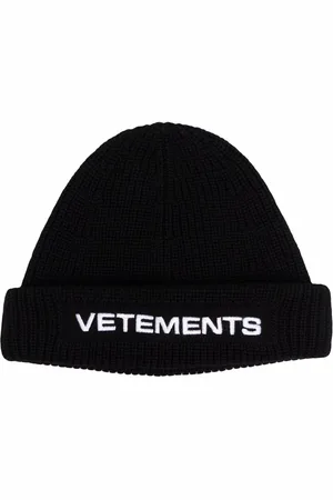 Vetements Gorro de canalé con logo bordado