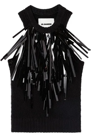 Jil Sander Top con ribete de flecos