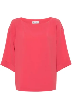 ALBERTO BIANI Blusa cady con cuello barco