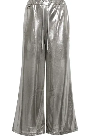 DOUBLET Pantalones anchos con acabado metalizado