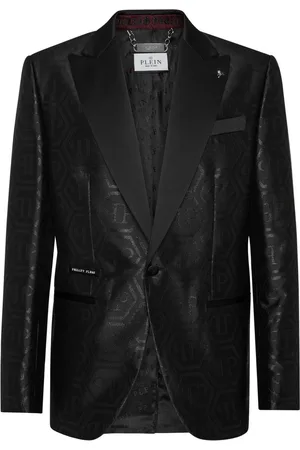 Philipp Plein Blazer con monograma en jacquard