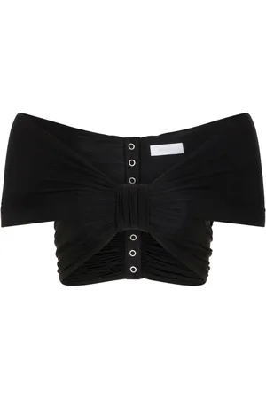 Paco rabanne Top drapeado con hombros descubiertos