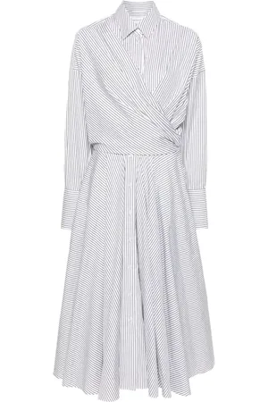 Viktor & Rolf Vestido camisero largo a rayas