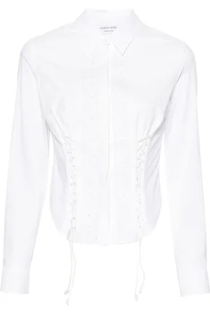 Marine Serre Camisa Household estilo corsé de algodón