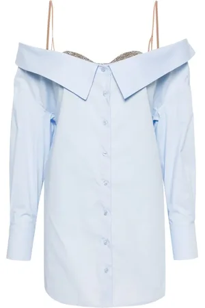 GIUSEPPE DI MORABITO Camisa con cuello en V y strass