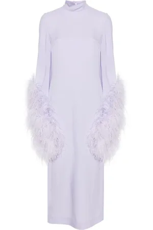 ‎Taller Marmo‎ Vestido Del Rio con ribete de plumas