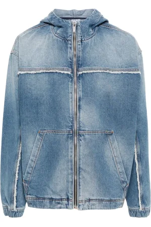MARCELO BURLON Chaqueta vaquera con capucha y flecos