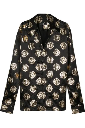 Edward Crutchley Camisa con estampado metalizado