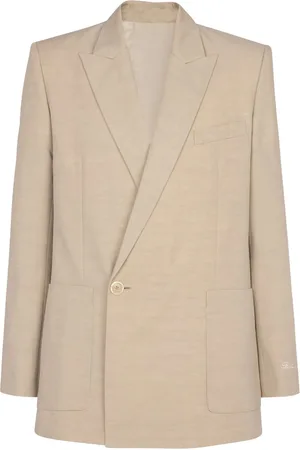 Balmain Blazer de lona con logo bordado