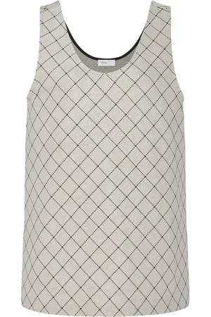 ROSETTA GETTY Top sin mangas con estampado windowpane