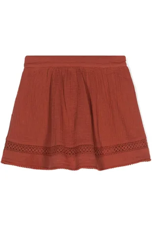 Scotch&Soda Falda plisada con panel de ganchillo