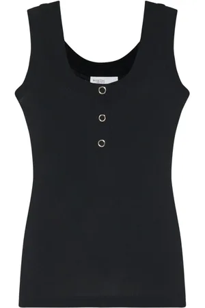 ROSETTA GETTY Top sin mangas con cuello henley