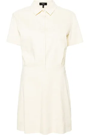 THEORY Vestido corto acampanado con botones