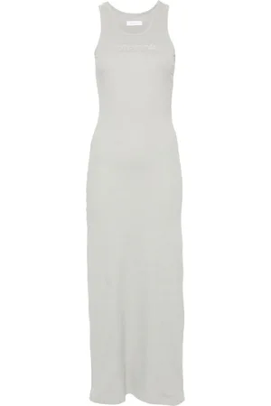 Paco rabanne Vestido largo con parche del logo