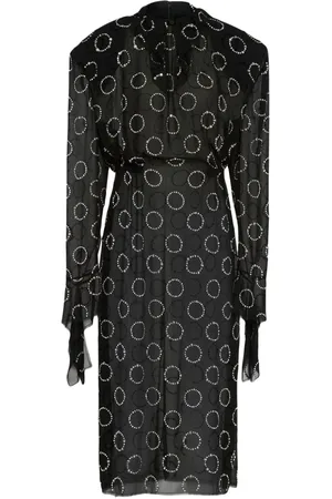 Prada Vestido midi con aplique de cristales