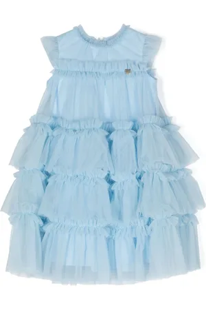 MONNALISA Vestido con placa del logo y volantes
