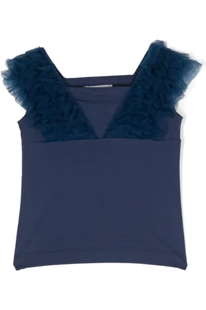 MONNALISA Top con apliques de tul