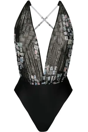 AMIR SLAMA Body con texto estampado