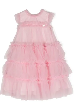 MONNALISA Vestido con volantes y capa de tul