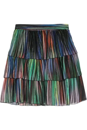 Roberto Cavalli Falda a rayas con volantes