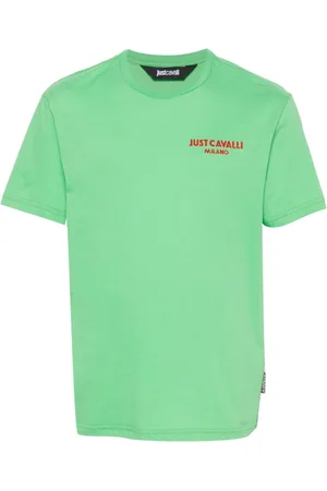 Roberto Cavalli Camiseta con logo de tejido afelpado