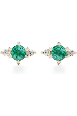 Adina Reyter Pendientes Trio Posts en oro amarillo de 14 ct con diamantes
