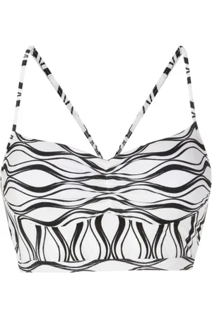 AMIR SLAMA Top corto con ondas estampadas