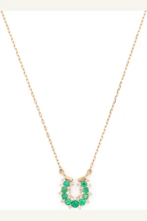 Adina Reyter Collar Horseshoe con colgante en oro amarillo de 14 ct con diamantes