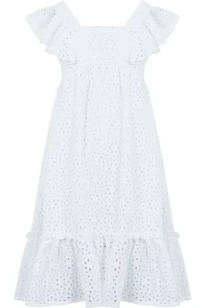 Lapin House Vestido con bordado inglés