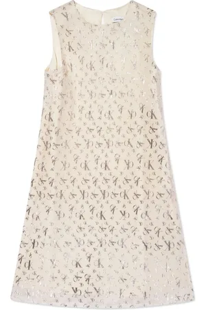 Calvin Klein Vestido a capas con logo