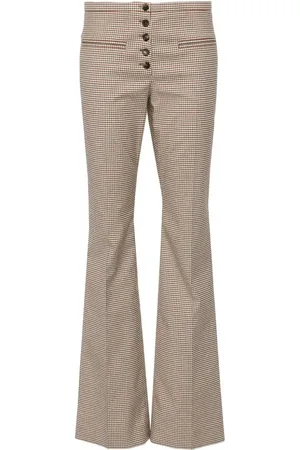 Courrèges Pantalones acampanados a cuadros