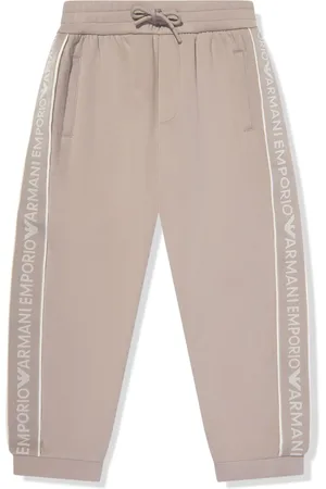 Emporio Armani Pantalones de chándal con franja del logo