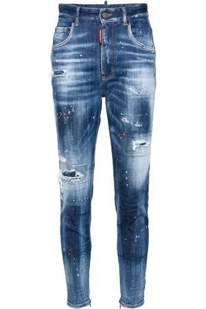 Dsquared2 Vaqueros ajustados con efecto envejecido