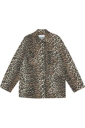Ganni Sobrecamisa con estampado de leopardo