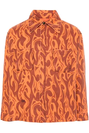 ERL Sobrecamisa con llamas estampadas