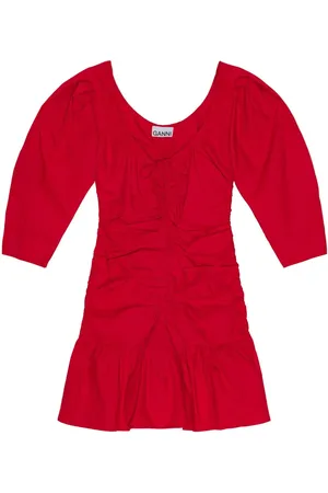 Ganni Vestido corto fruncido