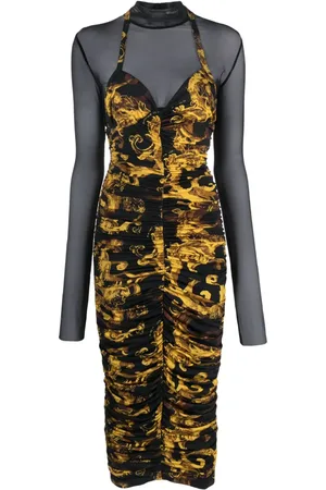 VERSACE Vestido midi con estampado Barocco