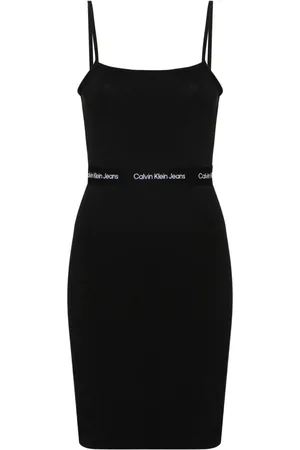 Calvin Klein Vestido corto con logo en jacquard