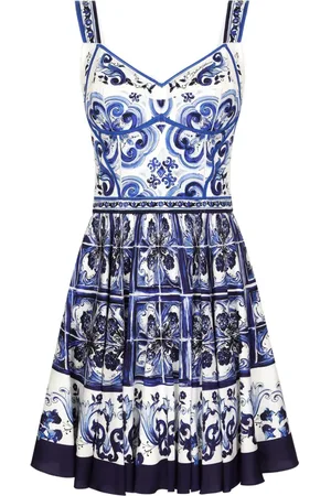 Dolce & Gabbana Vestido corto tipo bustier con estampado Mayólica