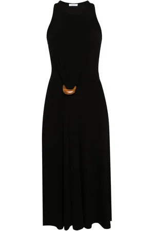 Salvatore Ferragamo Vestido midi con hebilla de madera