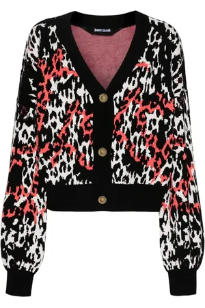 Roberto Cavalli Cárdigan corto con motivo de leopardo