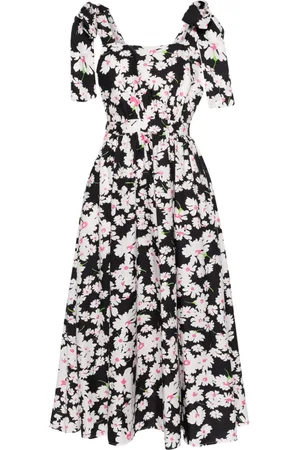 Msgm Vestido midi con motivo floral
