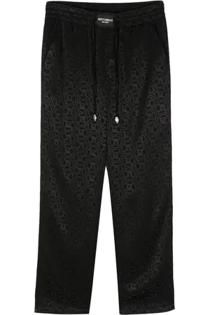 Roberto Cavalli Pantalones rectos con logo en jacquard