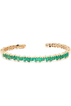 Suzanne Kalan Brazalete Bold en oro amarillo de 18 ct con esmeraldas