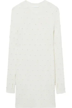 Helmut Lang Vestido de canalé con cuentas