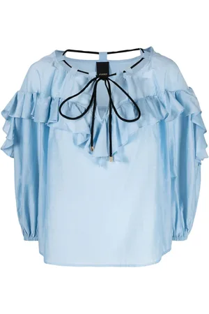Pinko Blusa con lazo en el cuello y volantes