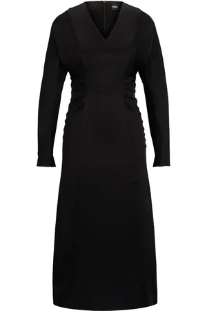 HUGO BOSS Vestido midi con cuello en V