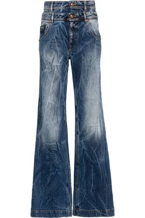VERSACE Vaqueros anchos con doble cintura